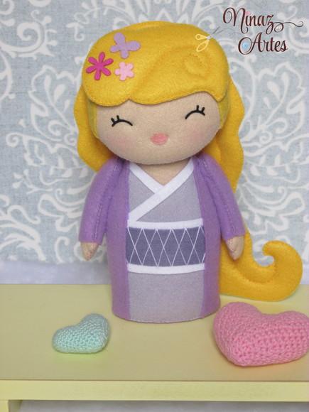 Boneca Rapunzel Kokeshi - Princesas - Tema Oriental