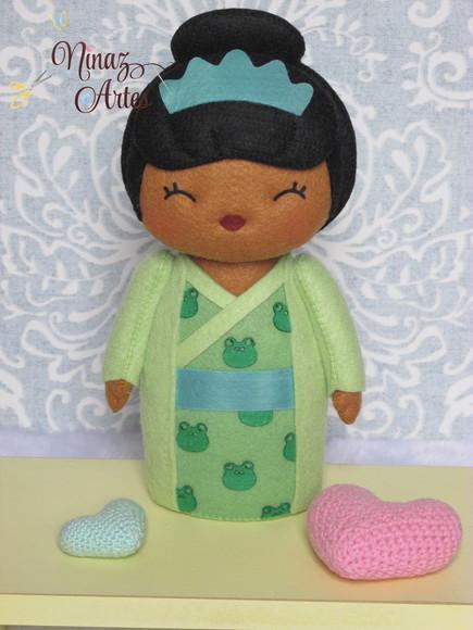 Boneca Tiana Kokeshi - Princesas - Tema Oriental