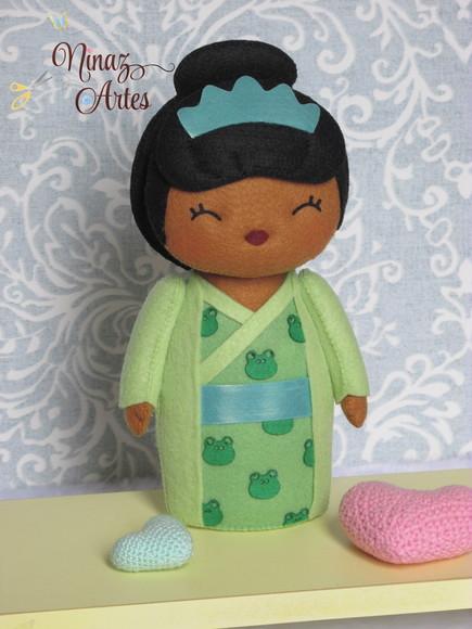 Boneca Tiana Kokeshi - Princesas - Tema Oriental
