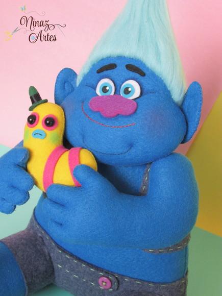 Boneco Biggie e Mrs. Dinkles - Tema Trolls