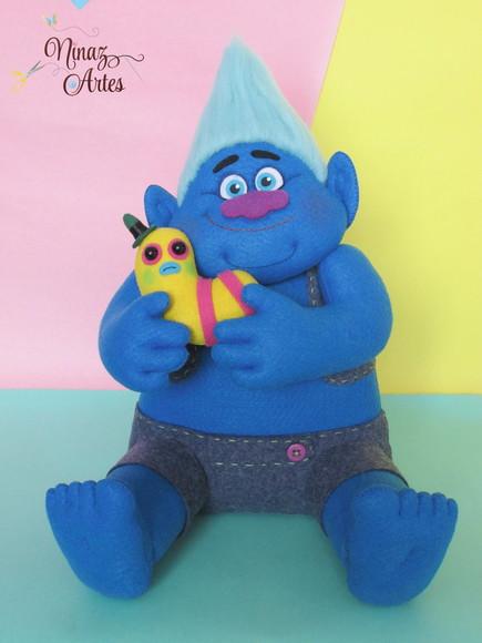 Boneco Biggie e Mrs. Dinkles - Tema Trolls