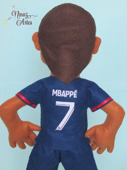 Boneco Kylian Mbappé - Jogador de Futebol