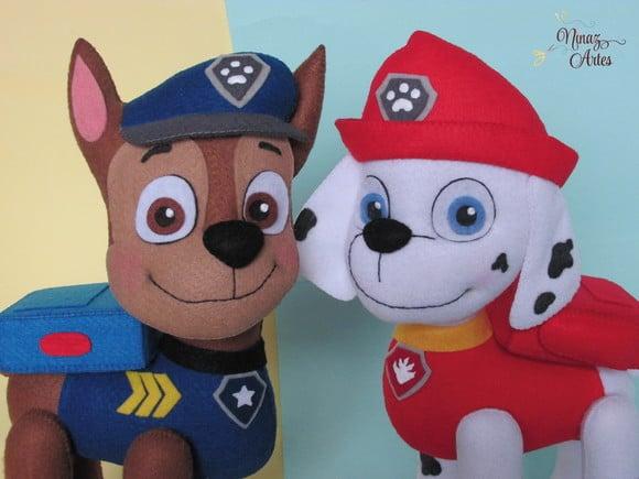 Bonecos Chase e Marshall - Tema Patrulha Canina