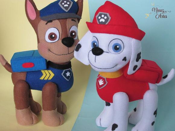 Bonecos Chase e Marshall - Tema Patrulha Canina
