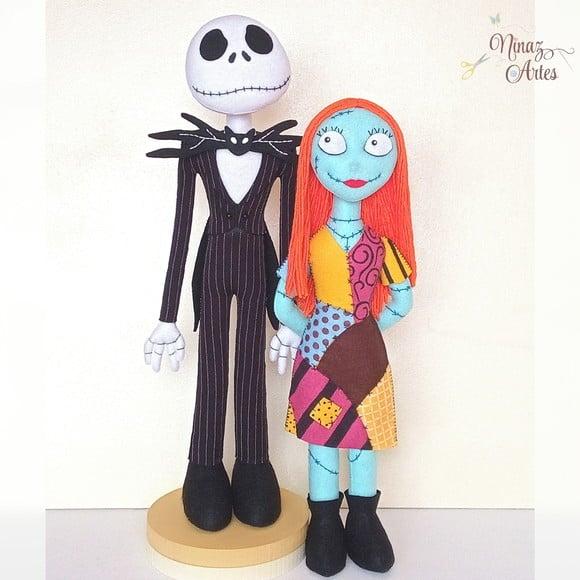 Bonecos Jack e Sally - Tema o Estranho Mundo de Jack