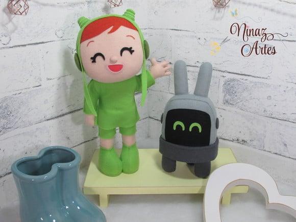 Bonecos Nina e Robô Roberto - Tema Pocoyo