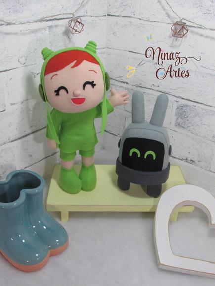 Bonecos Nina e Robô Roberto - Tema Pocoyo