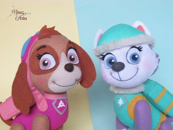 Bonecos Skye e Everest - Tema Patrulha Canina