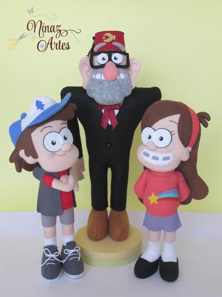 Bonecos Tio Stan, Mabel e Dipper - Tema Gravity Falls