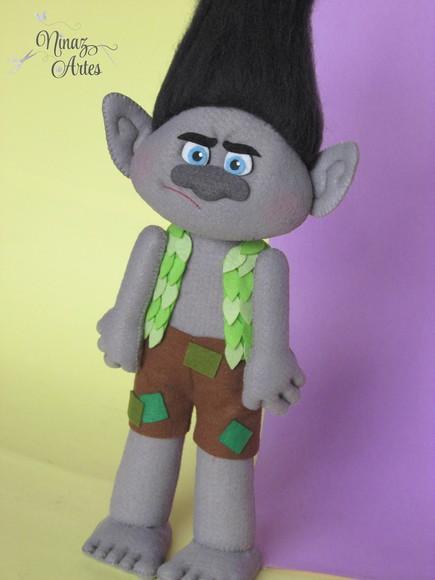 Bonecos Poppy e Tronco - Tema Trolls