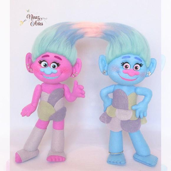 Cetim e Chenille - Tema Trolls