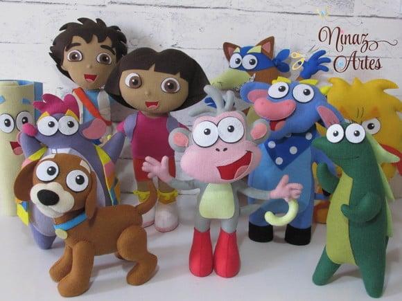Dora Aventureira - Kit com 10 Personagens