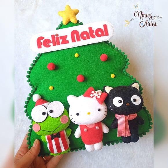 Enfeite de Porta Hello Kitty - Decoração de Natal