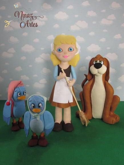 Gata Borralheira - Tema Cinde Rela - Kit com 4 Personagens