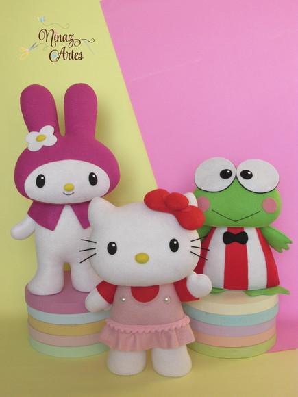 Hello, My Melody e Keroppi - Bonecos Decorativos