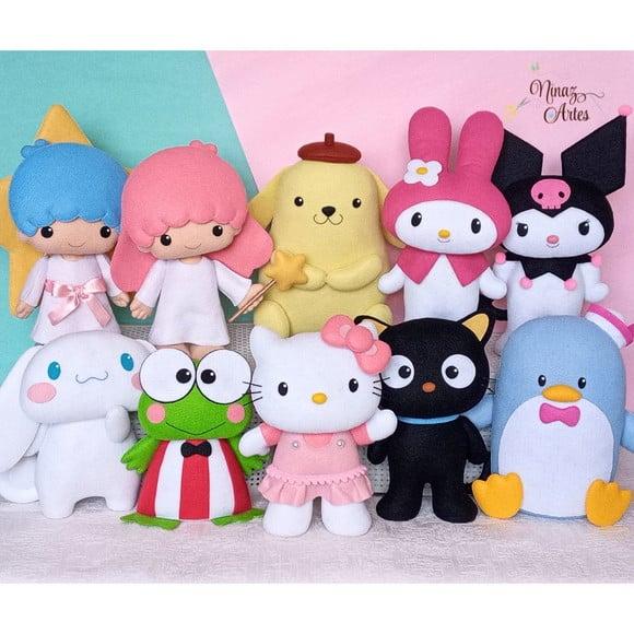 Kit com 10 Bonecos - Tema Hello Kitty