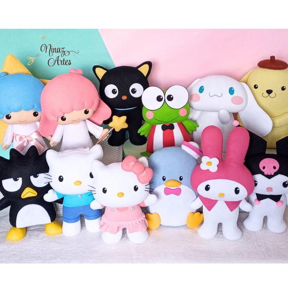 Kit com 12 Bonecos - Tema Hello Kitty