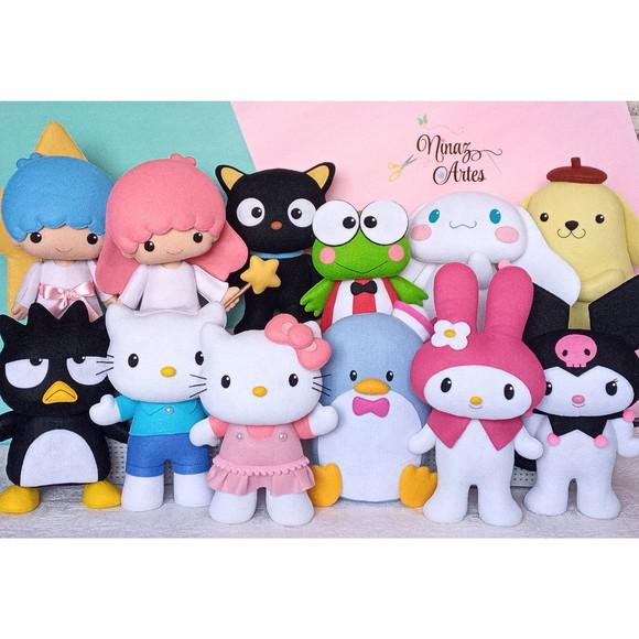 Kit com 12 Bonecos - Tema Hello Kitty
