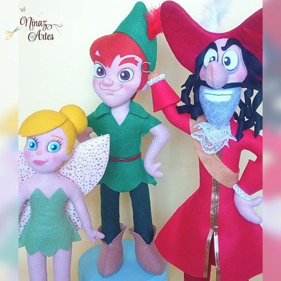 Kit com 3 Personagens - Tema Peter Pan