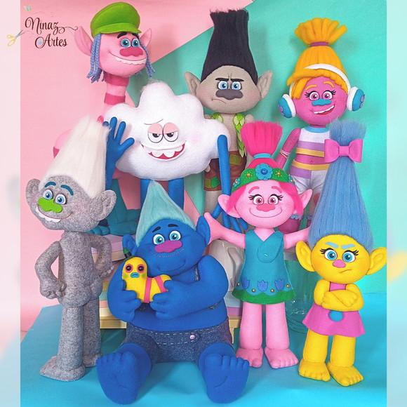 Kit com 12 Bonecos - Tema Trolls