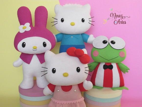 Kit com 4 Bonecos - Tema Hello Kitty
