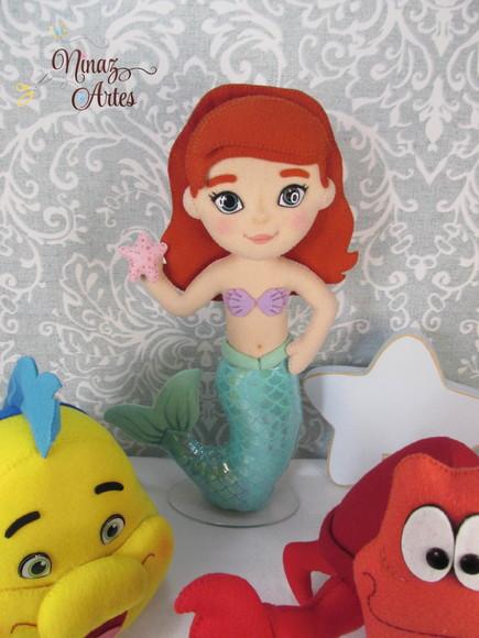 Kit com 3 Personagens - Tema Princesa Sereia - Fundo do Mar