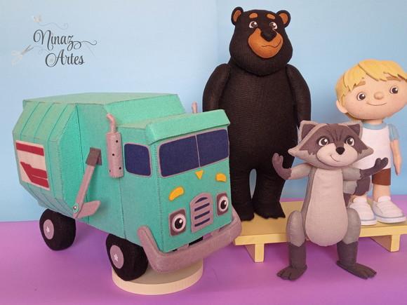Kit com 4 Bonecos Decorativos -Tema Zé Coleta/ Trash Truck