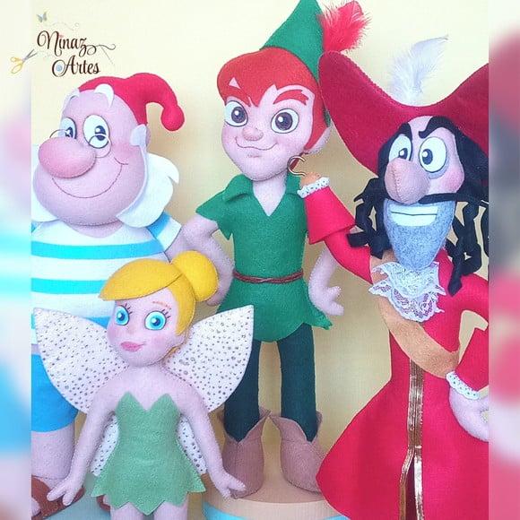 Kit com 4 Personagens - Tema Peter Pan