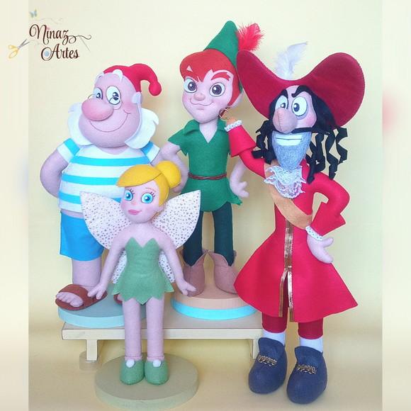 Kit com 4 Personagens - Tema Peter Pan