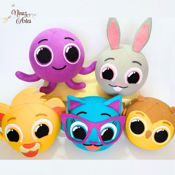 Kit com 5 Bonecos - Tema Bolofofos