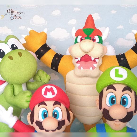 Kit com 5 Bonecos - Tema Super Mario