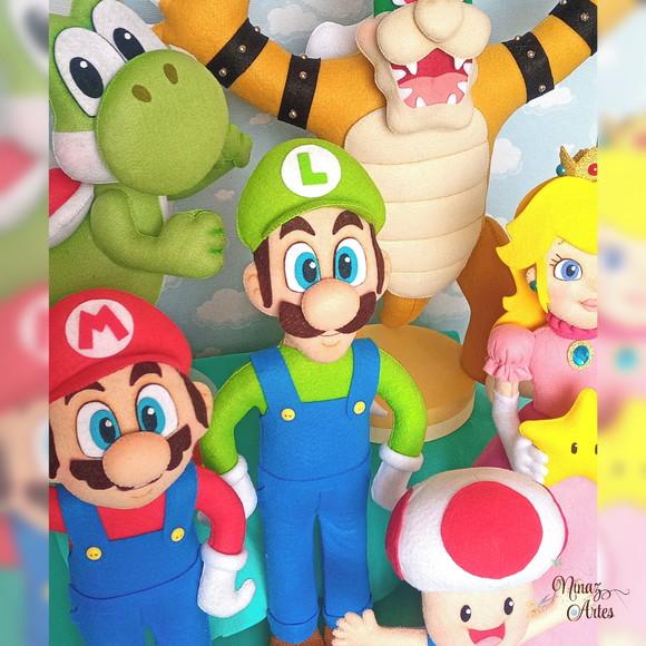 Kit com 5 Bonecos - Tema Super Mario