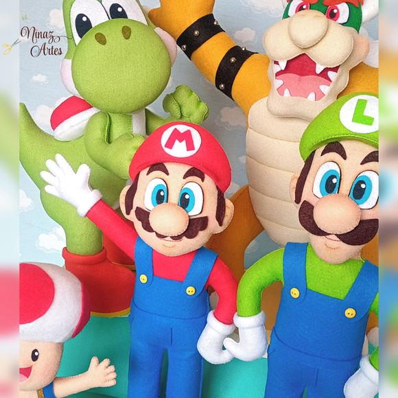 Kit com 5 Bonecos - Tema Super Mario