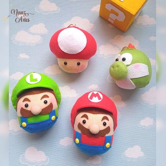 Kit com 5 Pingentes - Tema Super Mario