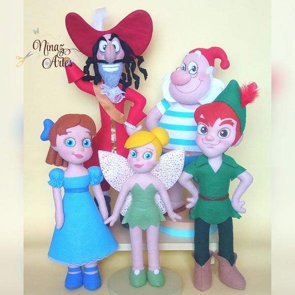 Kit com 5 Personagens - Tema Peter Pan