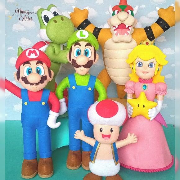 Kit com 6 Bonecos - Tema Super Mario