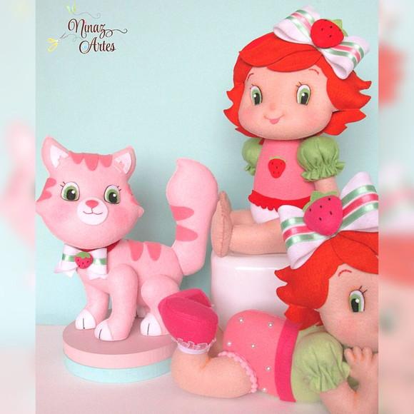 Kit Moranguinhos e Mascotes - Bonecos em Feltro