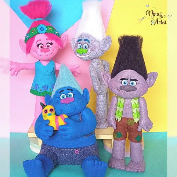 Kit Poppy, Gui Diamante, Biggie e Tronco - Tema Trolls