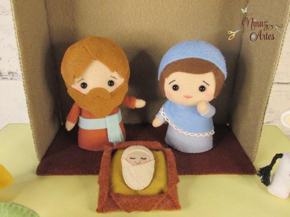 Mini Presépio - Decoração de Natal - Kit com 9 Peças