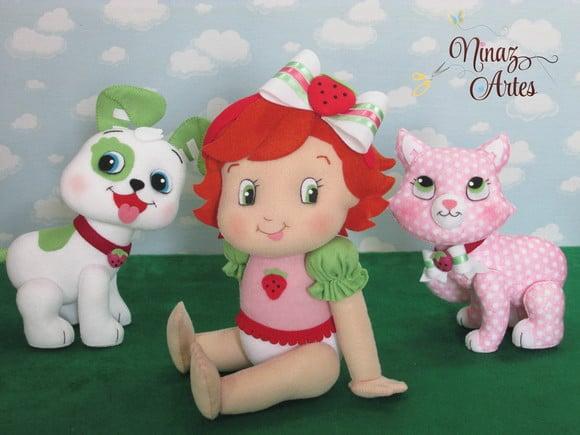 Moranguinho Baby e Mascotes - Kit com 3 Personagens