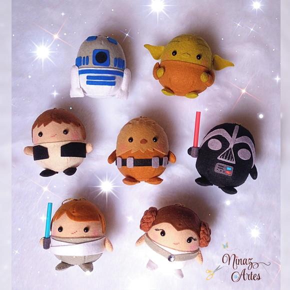 Pingentes Bolinha Star Wars - Kit com 7 Enfeites