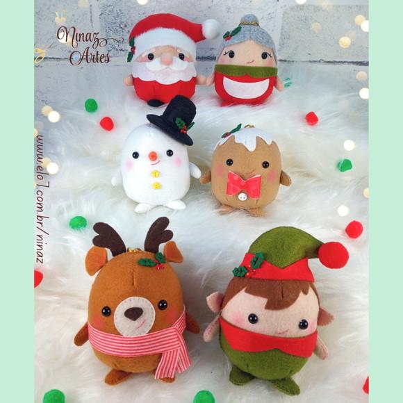 Pingentes Bolinhas de Natal - Kit com 6 Pingentes Clássicos