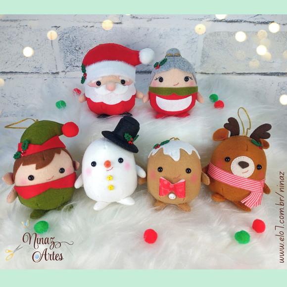 Pingentes Bolinhas de Natal - Kit com 6 Pingentes Clássicos
