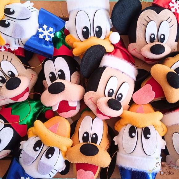 Pingentes Mickey de Natal - Kit com 6 Pingentes.