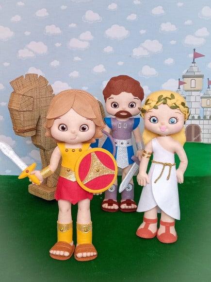 Tema Tróia - - História de Helena - Kit com 4 Personagens