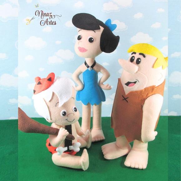 Turma os Flintstones - Kit com 7 Bonecos Decorativos