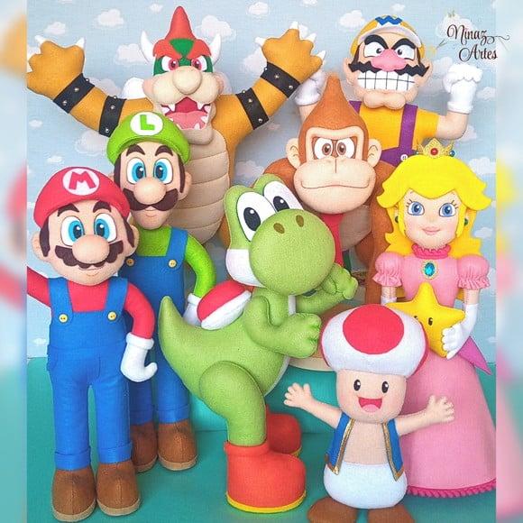 Turma Super Mario - Bonecos Decorativos
