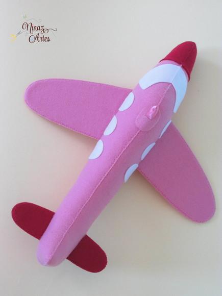 Um Lindo Avião Rosa e Grená - Tema Aquarela do Brasil