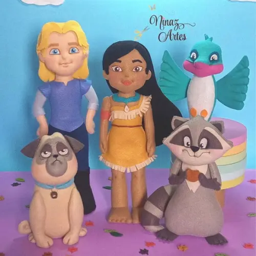 15kit com 5 Bonecos - Tema Pocahontas