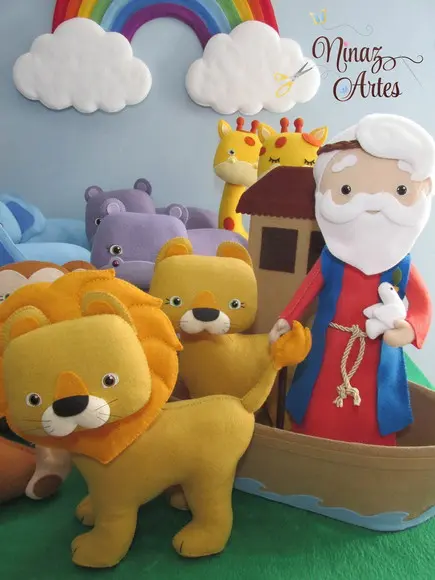 Arca de Noé - Kit com 13 Personagens - História Bíblica